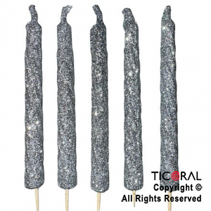 VELA VELON ESPIRAL GIBRE DE 10 CM PLATA (Pack x 5)